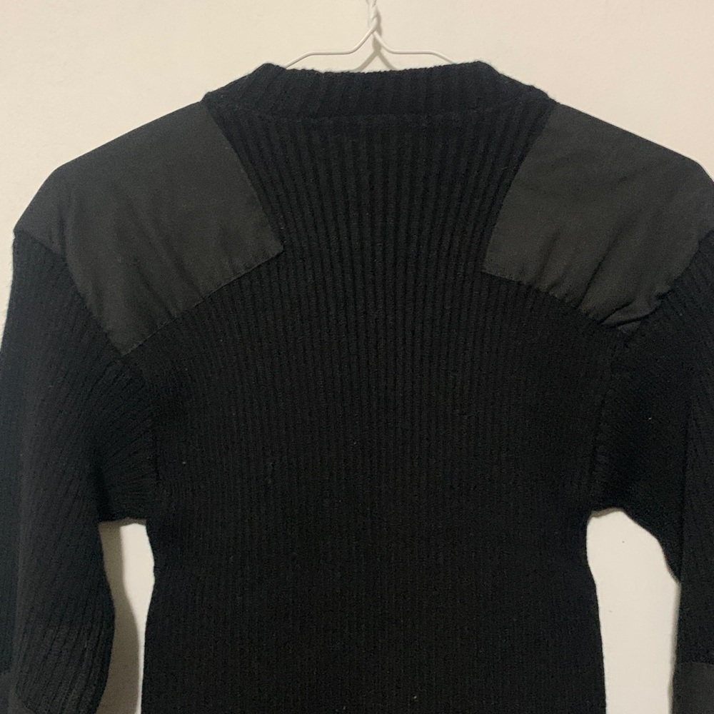 LL Bean Commando Black Sweater with Moneyary Themed Embellishments - Picture 3 of 14